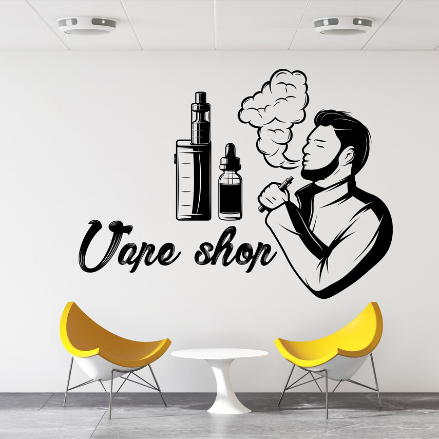 Vaping Store - Vape Winkel Muur Sticker Raam Sticker