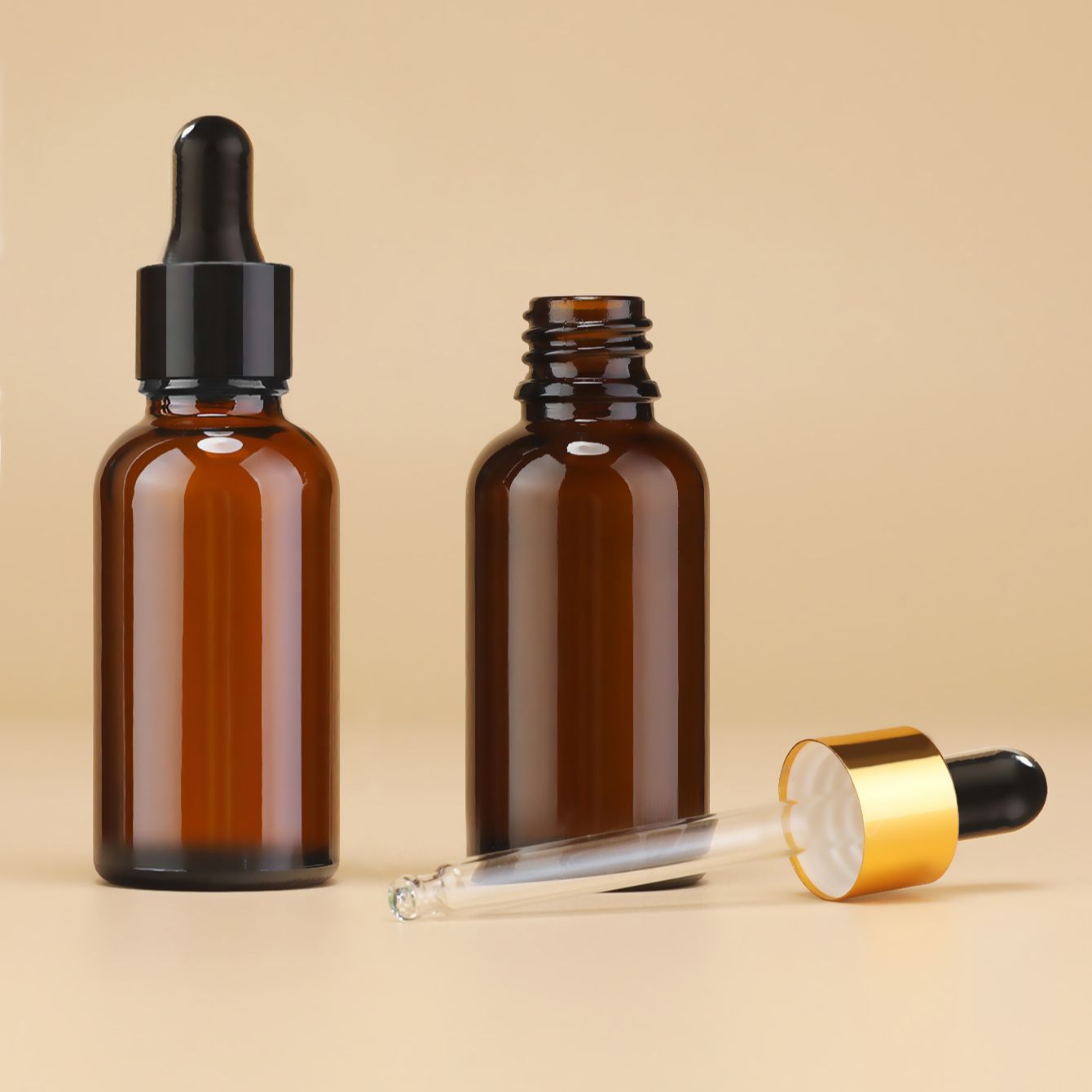 Juice Bottle Dropper - 30 ml amberkleurige glazen druppelflesje, lichtdichte