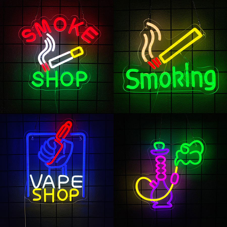 Vaping Store - Roken neonbord voor wanddecoratie, verlicht bord