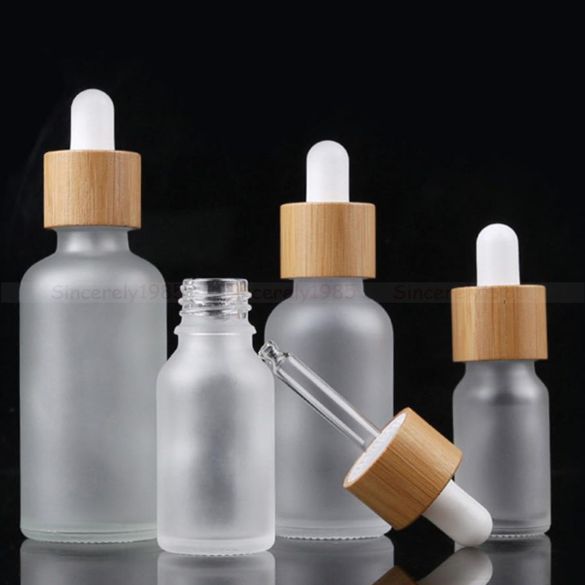 Juice Bottle Dropper - 5X 10X Frosted Clear Wit Glazen