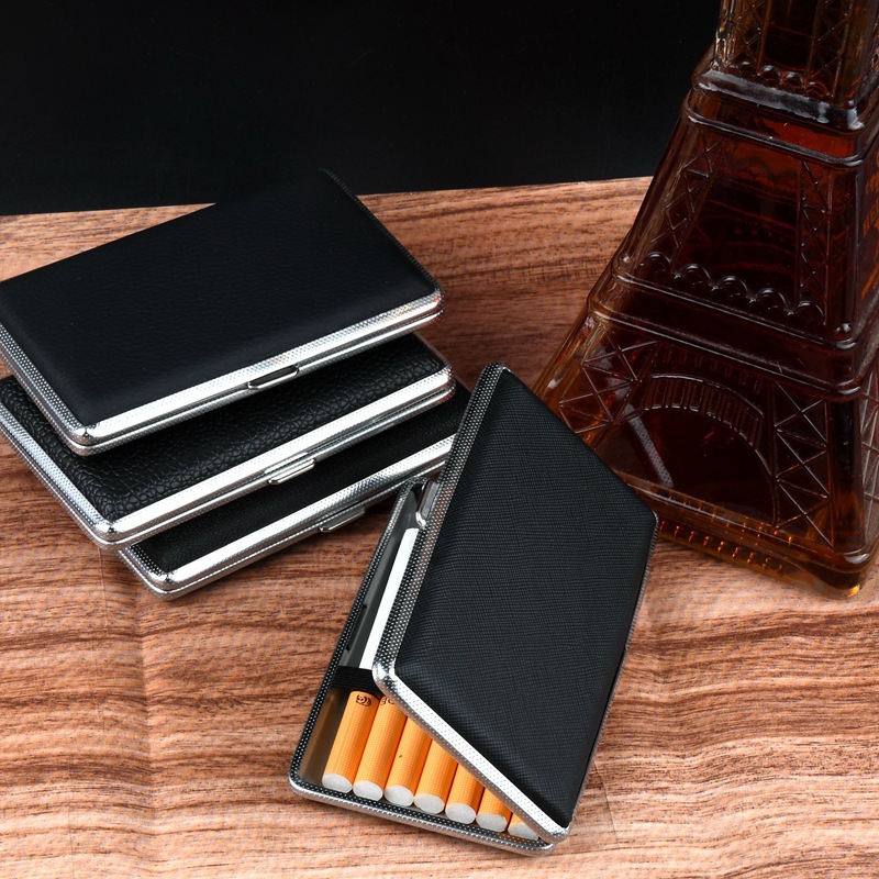 Smoking & Vaping Accessories - Nieuwe 5,5 slanke metalen lederen sigarettenkoker