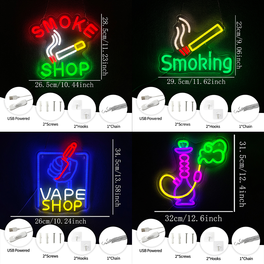 Roken neonbord voor wanddecora - Vaping Store recensie en prijs