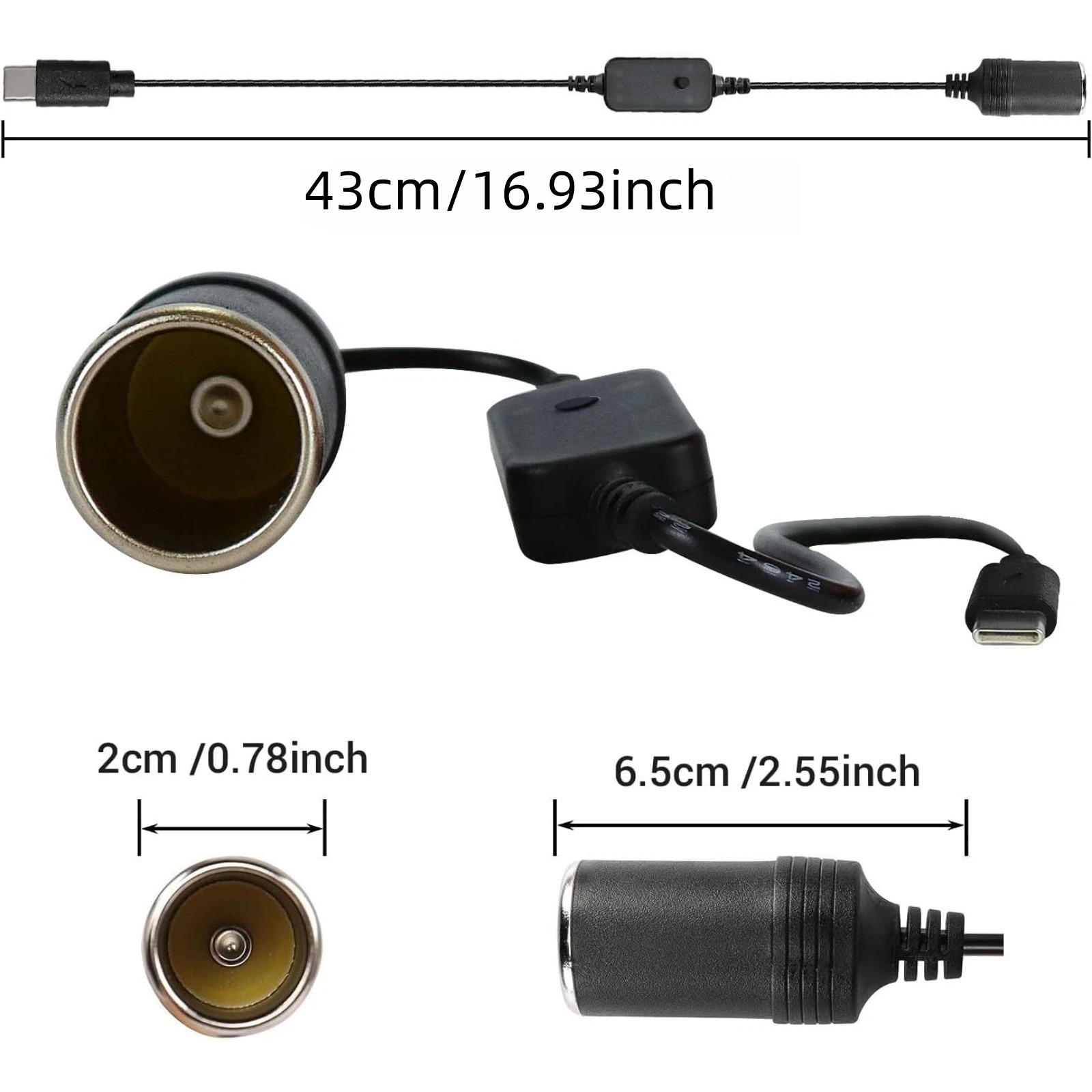 1Pc USB-C naar 12V Sigarettena - Accessories Experts Vape recensie en prijs